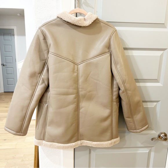 New Revolve ASTR Francine Faux Leather Shearling Jacket Coat - Picture 4 of 6